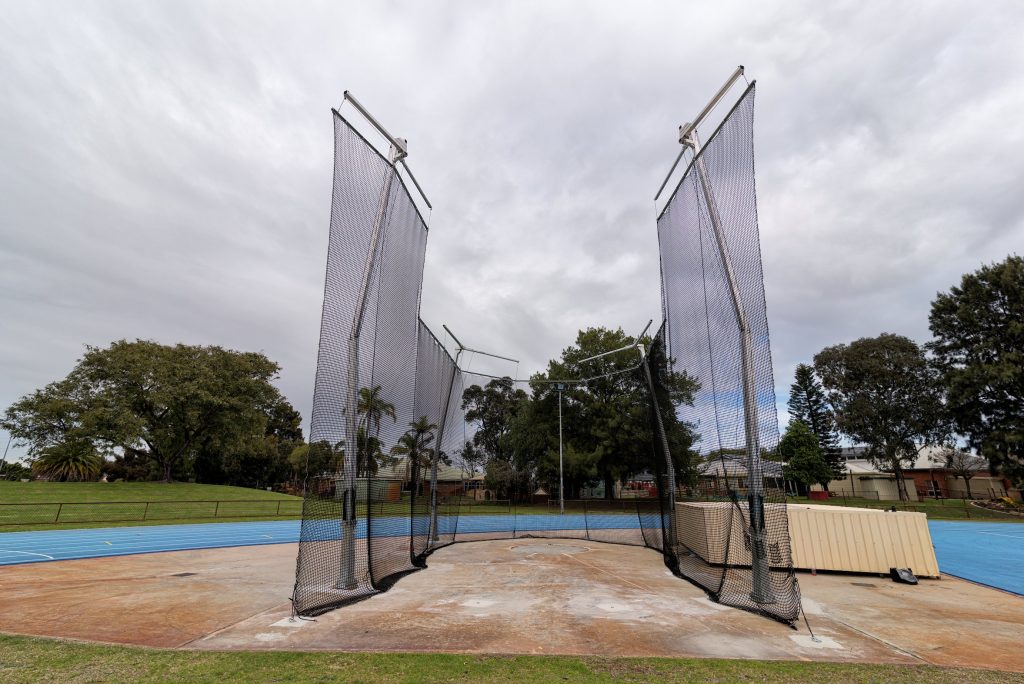 athletics equipment, Playhard sports, play hard sports, play hard sports equipment, Playhard, hammer throw cage, hammer throw, hammer cage, hammer throw clearview, hammer throw net, hammer throw equipment